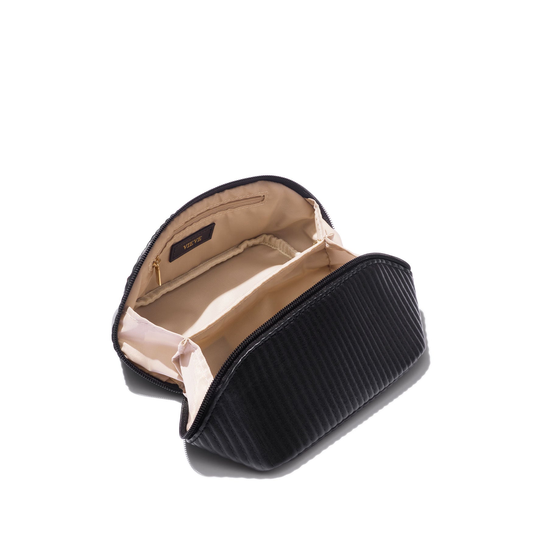 VIEVE Luxe Makeup Bag Mini Accessories vieve-luxe-makeup-bag-mini-ribbed-black-3