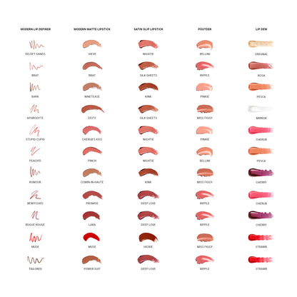 VIEVE Modern Lip Definer Lipstick modern-lip-definer-chart-updated