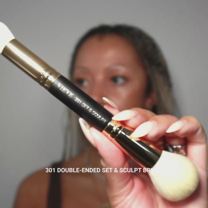 301 Double-Ended Set & Sculpt Brush with Travel Case
