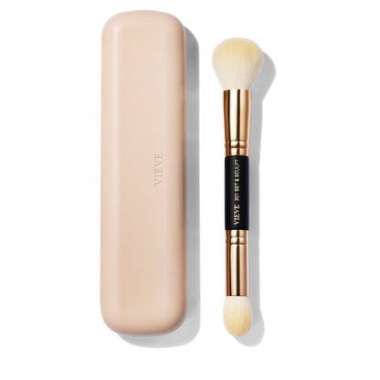 VIEVE 301 Double-Ended Set & Sculpt Brush with Travel Case Brushes vieve-301-set-sculp-brush-case-travel-kit-1