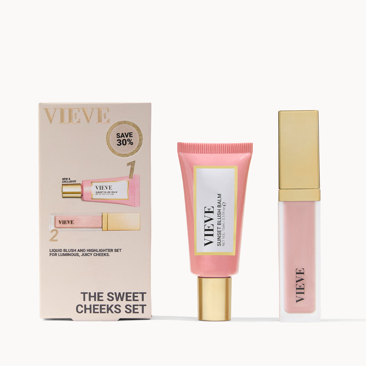 VIEVE The Sweet Cheeks Set Sets vieve-sweet-cheeks-blush-highlighter-set-2-b