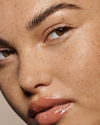 Woman with matte looking skin